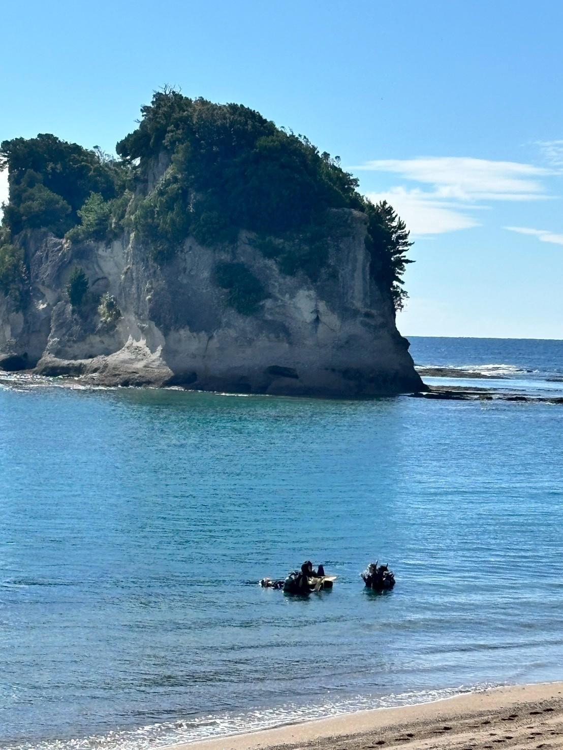 海の中を泳ぐダイバー